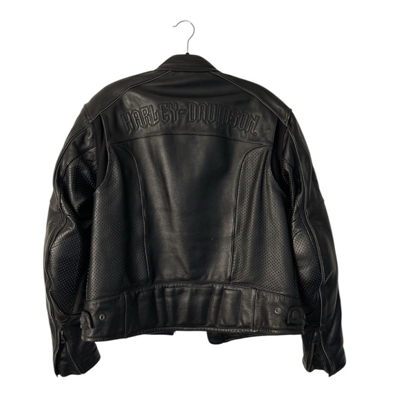 Harley Davidson Rider's Jacket Embossed Black Men's Size L - Picture 2 of 9